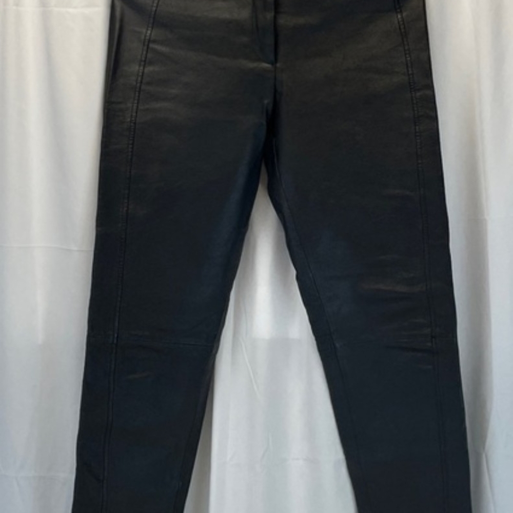 Bagatelle Genuine Leather Women's Black Straight Leg Jeans